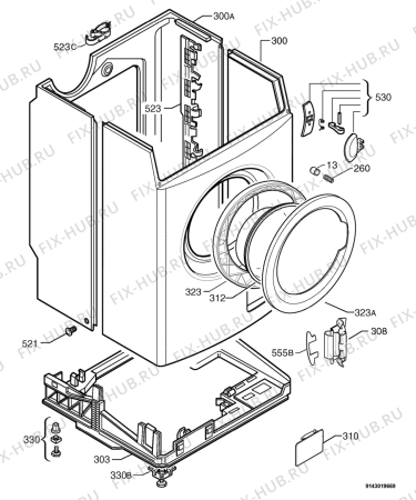 Взрыв-схема стиральной машины Zanussi ZWF380-60000039FOXTR - Схема узла Housing 001